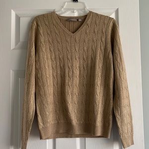 Croft & Barrow medium shimming gold cable sweater